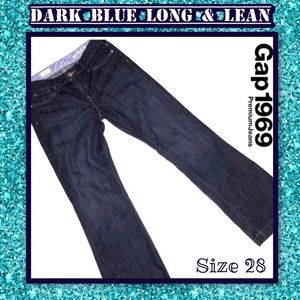 EUC, DARK, LONG & LEAN GAP JEANS
